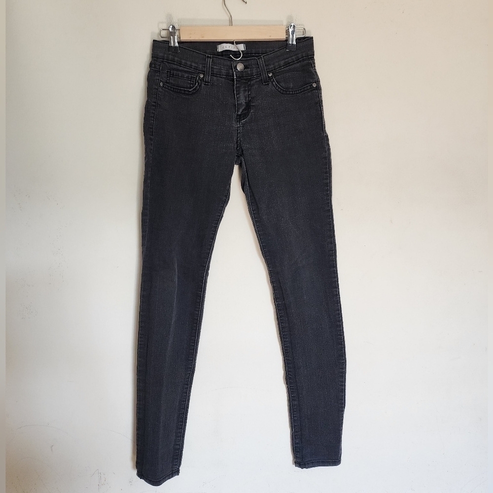 Eunina Mid-rise Charcoal Black Skinny Jeans size 7 USA Made